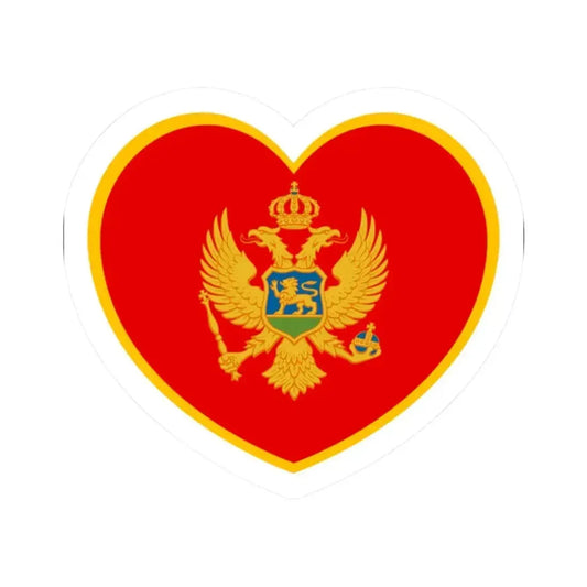 Heart Flag of Montenegro - STICKER Vinyl Kiss-Cut Decal 2 Inch White - The Sticker Space