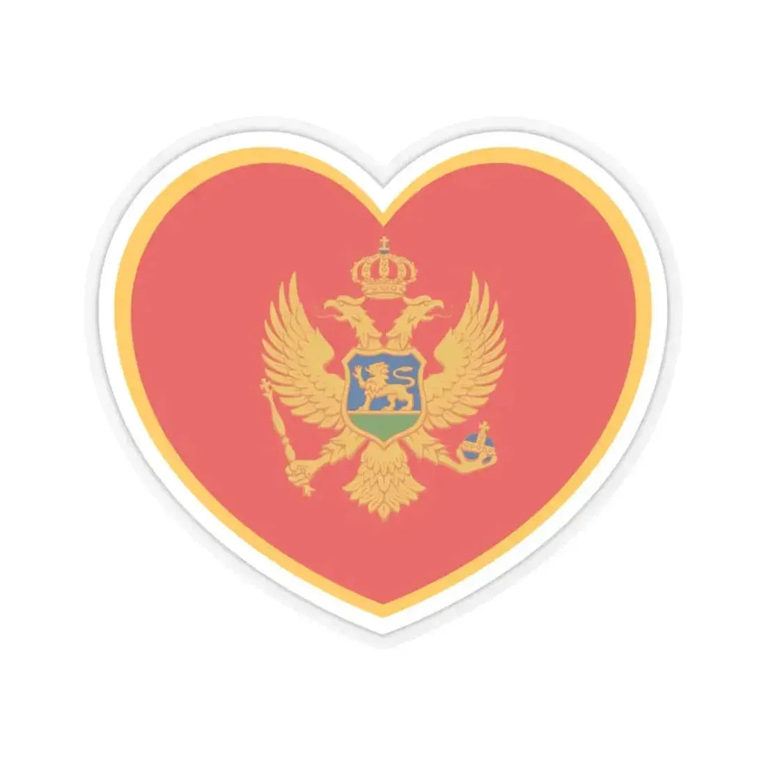 Heart Flag of Montenegro - STICKER Vinyl Kiss-Cut Decal 3 Inch Transparent - The Sticker Space