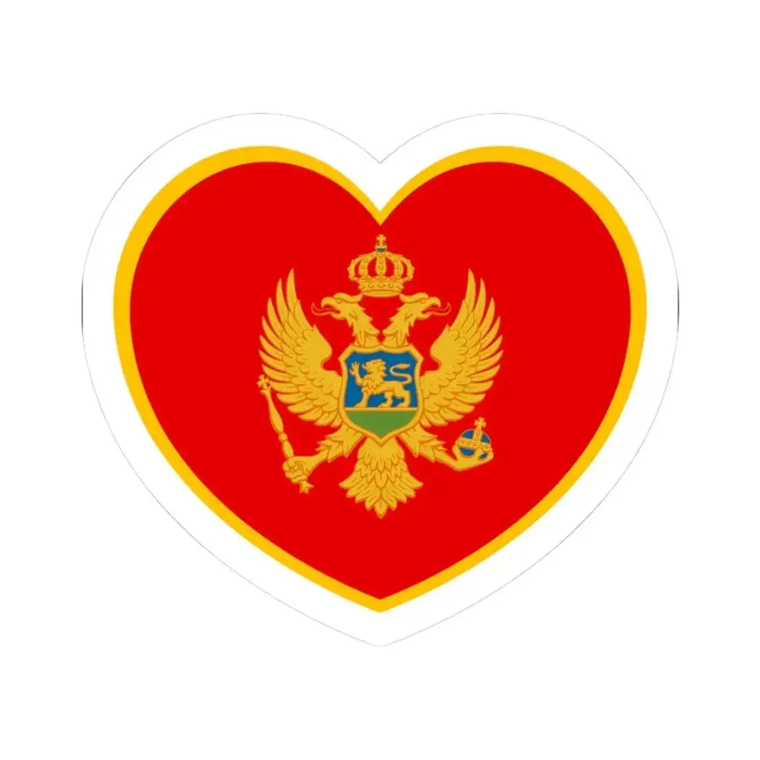 Heart Flag of Montenegro - STICKER Vinyl Kiss-Cut Decal 3 Inch White - The Sticker Space
