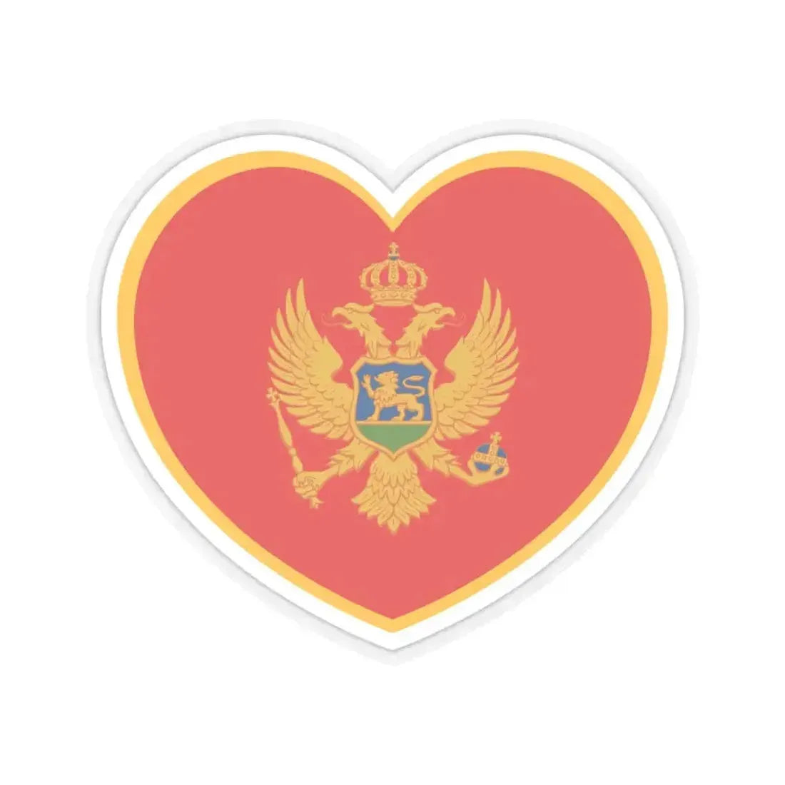 Heart Flag of Montenegro - STICKER Vinyl Kiss-Cut Decal 4 Inch Transparent - The Sticker Space