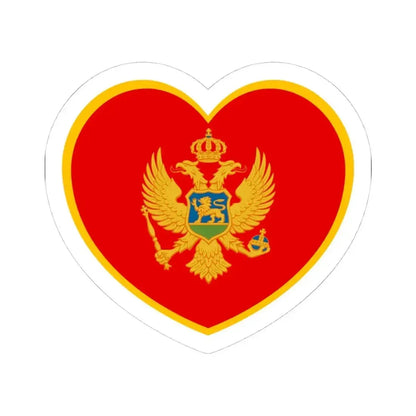 Heart Flag of Montenegro - STICKER Vinyl Kiss-Cut Decal 4 Inch White - The Sticker Space