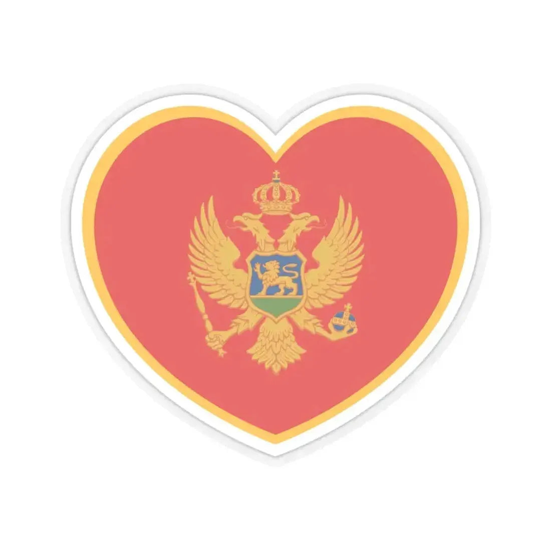 Heart Flag of Montenegro - STICKER Vinyl Kiss-Cut Decal 6 Inch Transparent - The Sticker Space