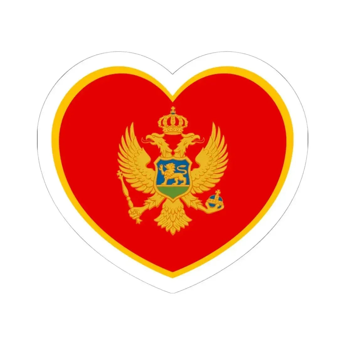 Heart Flag of Montenegro - STICKER Vinyl Kiss-Cut Decal 6 Inch White - The Sticker Space