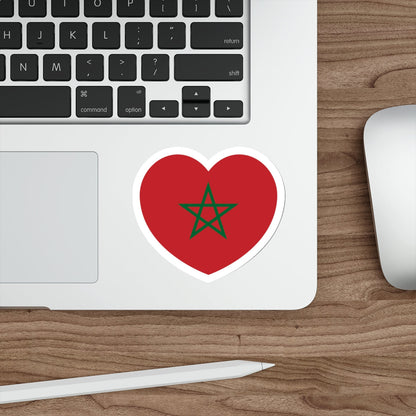 Heart Flag of Morocco - STICKER Vinyl Die-Cut Decal-The Sticker Space