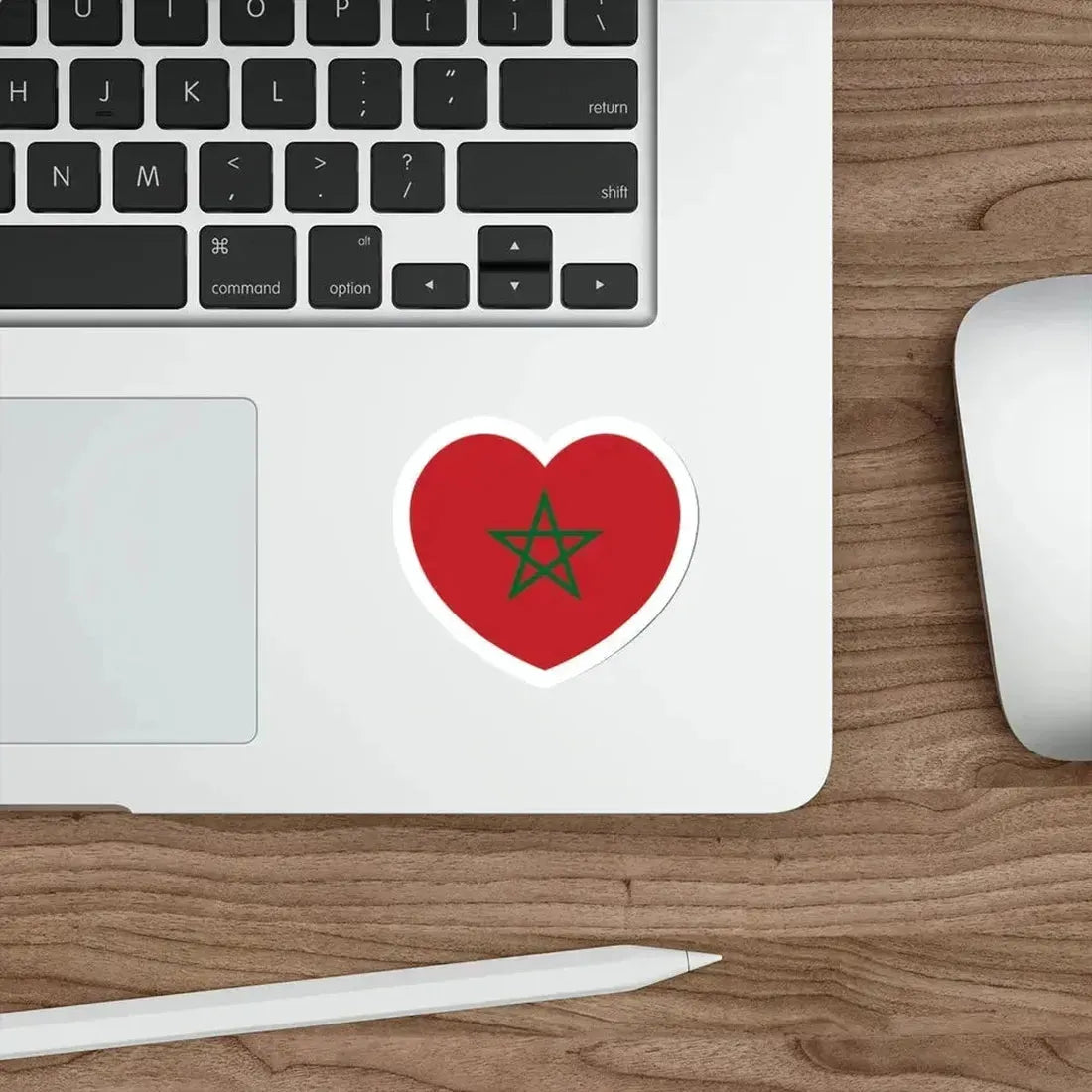 Heart Flag of Morocco - STICKER Vinyl Die-Cut Decal - The Sticker Space