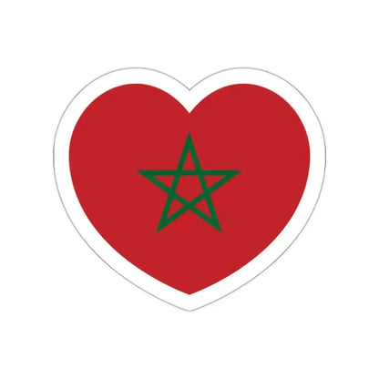 Heart Flag of Morocco - STICKER Vinyl Die-Cut Decal White Die-Cut 2 Inch - The Sticker Space