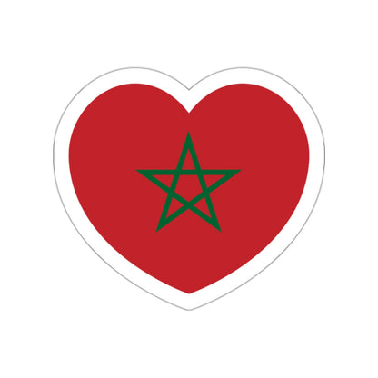 Heart Flag of Morocco - STICKER Vinyl Die-Cut Decal-White-The Sticker Space