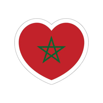 Heart Flag of Morocco - STICKER Vinyl Die-Cut Decal White Die-Cut 3 Inch - The Sticker Space