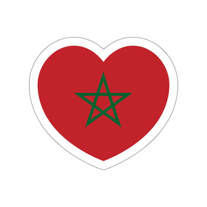 Heart Flag of Morocco - STICKER Vinyl Die-Cut Decal-White-The Sticker Space