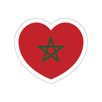 Heart Flag of Morocco - STICKER Vinyl Die-Cut Decal-White-The Sticker Space