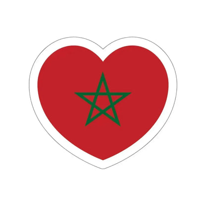 Heart Flag of Morocco - STICKER Vinyl Die-Cut Decal White Die-Cut 6 Inch - The Sticker Space