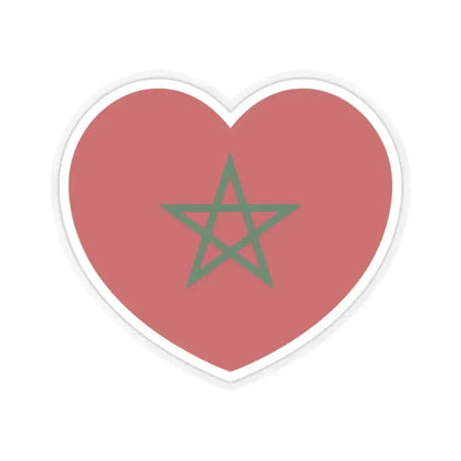 Heart Flag of Morocco - STICKER Vinyl Kiss-Cut Decal 2 Inch Transparent - The Sticker Space