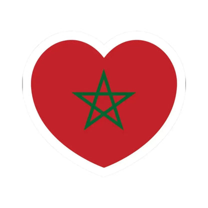 Heart Flag of Morocco - STICKER Vinyl Kiss-Cut Decal 2 Inch White - The Sticker Space
