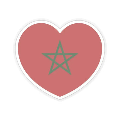 Heart Flag of Morocco - STICKER Vinyl Kiss-Cut Decal 3 Inch Transparent - The Sticker Space