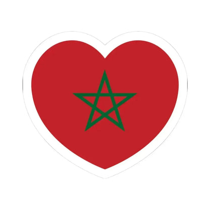 Heart Flag of Morocco - STICKER Vinyl Kiss-Cut Decal 3 Inch White - The Sticker Space