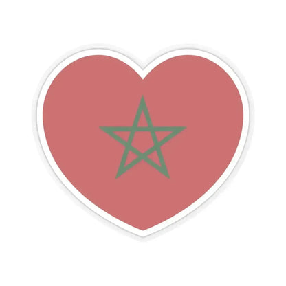 Heart Flag of Morocco - STICKER Vinyl Kiss-Cut Decal 4 Inch Transparent - The Sticker Space