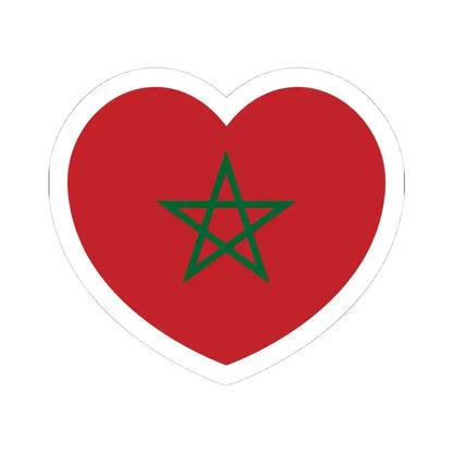 Heart Flag of Morocco - STICKER Vinyl Kiss-Cut Decal 4 Inch White - The Sticker Space