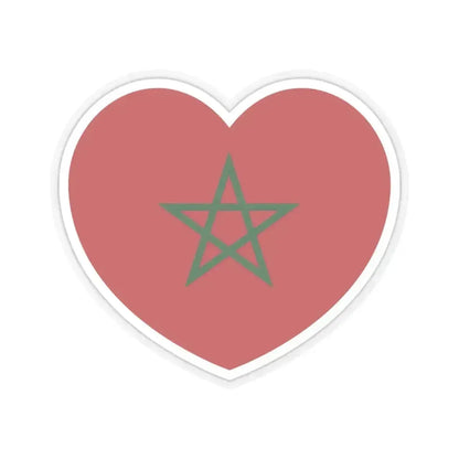 Heart Flag of Morocco - STICKER Vinyl Kiss-Cut Decal 6 Inch Transparent - The Sticker Space