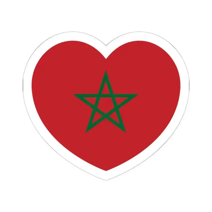 Heart Flag of Morocco - STICKER Vinyl Kiss-Cut Decal 6 Inch White - The Sticker Space