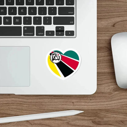 Heart Flag of Mozambique 1975-1983 - STICKER Vinyl Die-Cut Decal - The Sticker Space