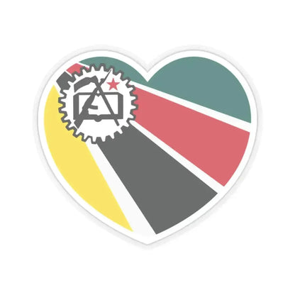 Heart Flag of Mozambique 1975-1983 - STICKER Vinyl Kiss-Cut Decal 2 Inch Transparent - The Sticker Space