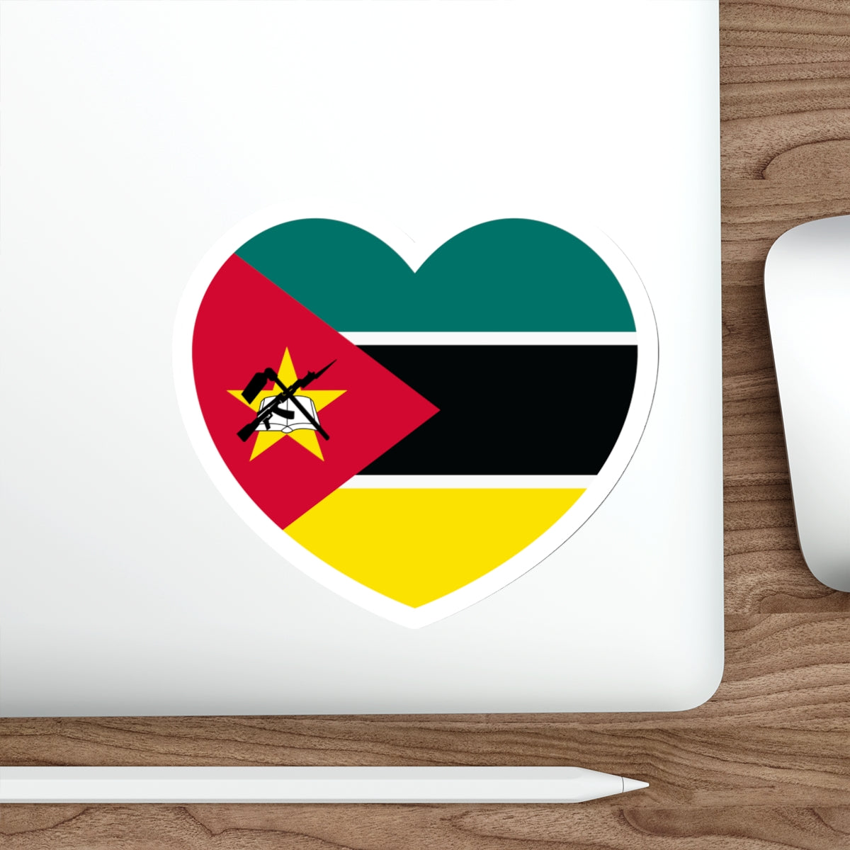 Heart Flag of Mozambique - STICKER Vinyl Die-Cut Decal-The Sticker Space