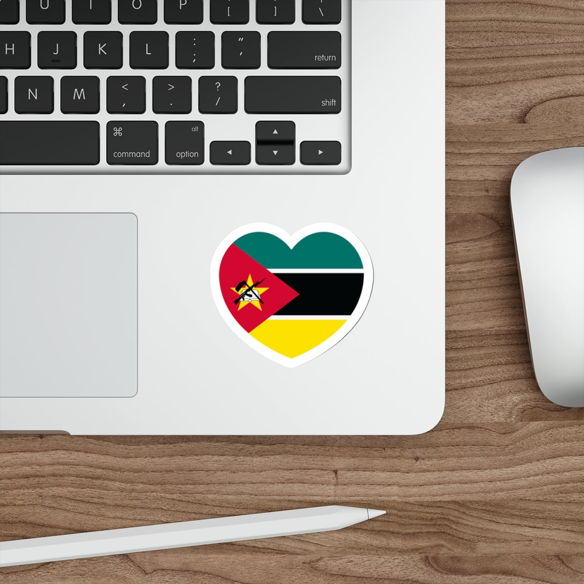 Heart Flag of Mozambique - STICKER Vinyl Die-Cut Decal-The Sticker Space