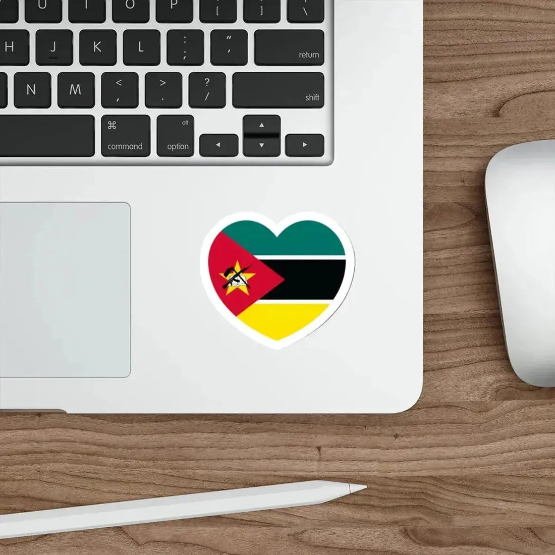 Heart Flag of Mozambique - STICKER Vinyl Die-Cut Decal - The Sticker Space