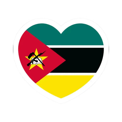 Heart Flag of Mozambique - STICKER Vinyl Kiss-Cut Decal 2 Inch White - The Sticker Space