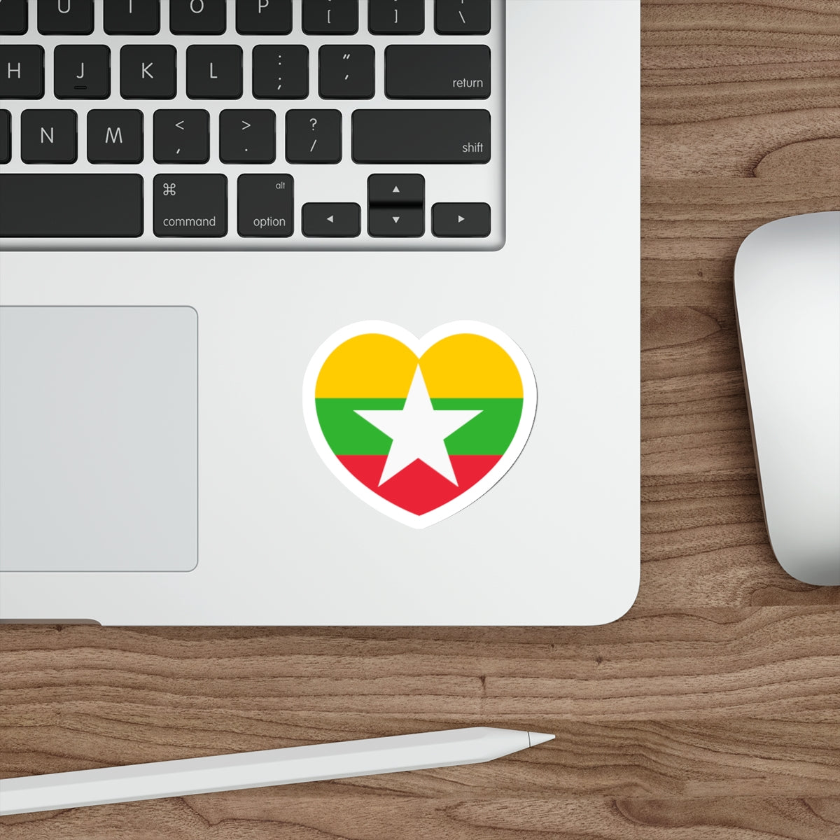 Heart Flag of Myanmar - STICKER Vinyl Die-Cut Decal-The Sticker Space