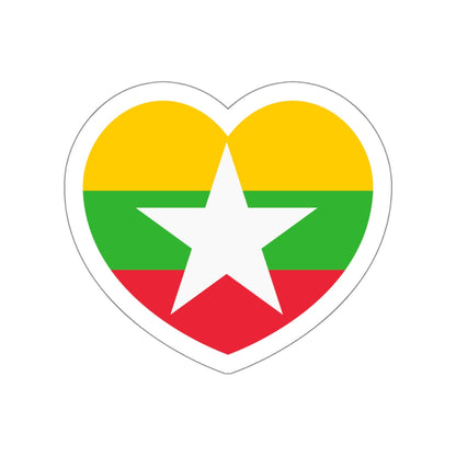 Heart Flag of Myanmar - STICKER Vinyl Die-Cut Decal-White-The Sticker Space