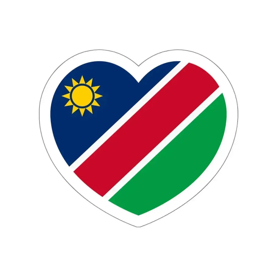 Heart Flag of Namibia - STICKER Vinyl Die-Cut Decal White Die-Cut 5 Inch - The Sticker Space