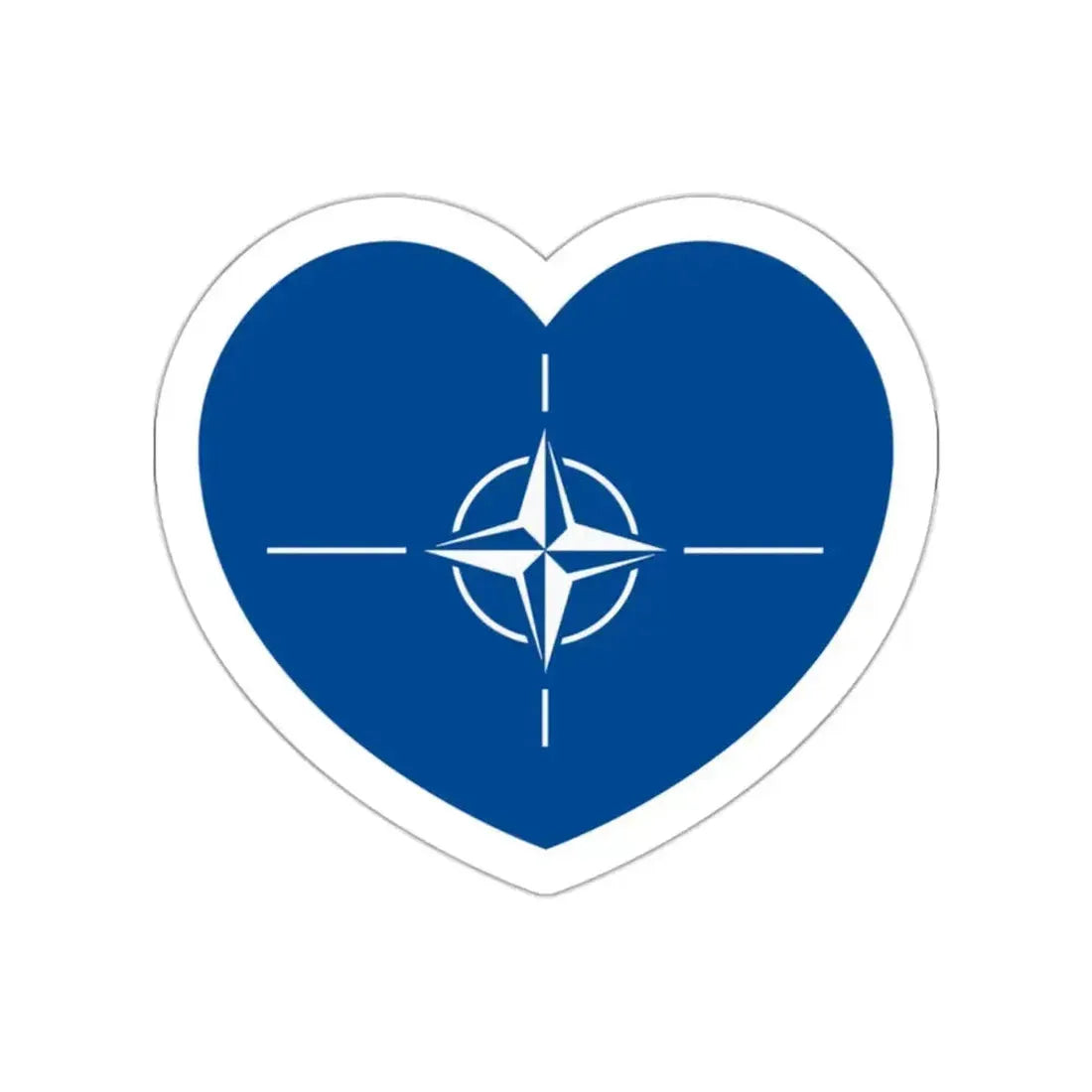 Heart Flag of NATO - STICKER Vinyl Die-Cut Decal White Die-Cut 2 Inch - The Sticker Space