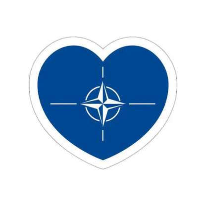 Heart Flag of NATO - STICKER Vinyl Die-Cut Decal White Die-Cut 2 Inch - The Sticker Space