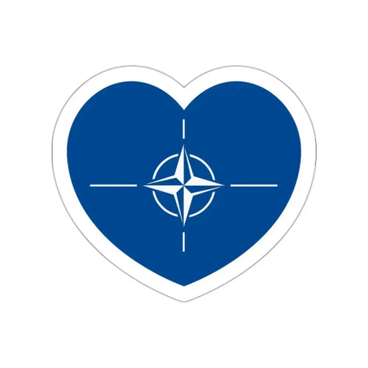 Heart Flag of NATO - STICKER Vinyl Die-Cut Decal White Die-Cut 2 Inch - The Sticker Space