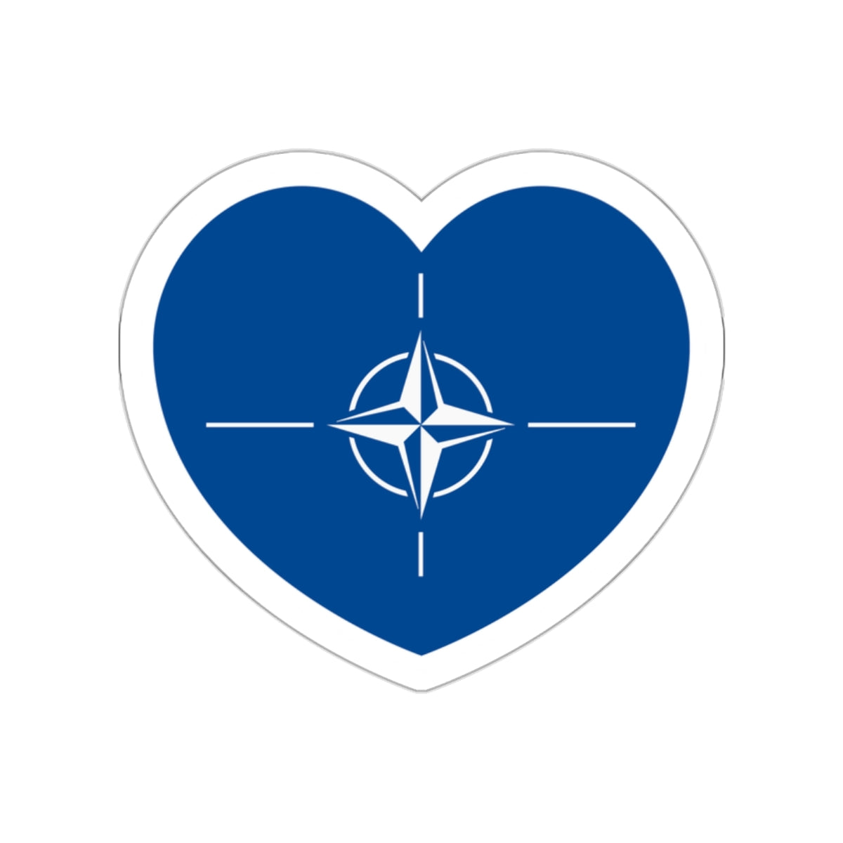 Heart Flag of NATO - STICKER Vinyl Die-Cut Decal-White-The Sticker Space