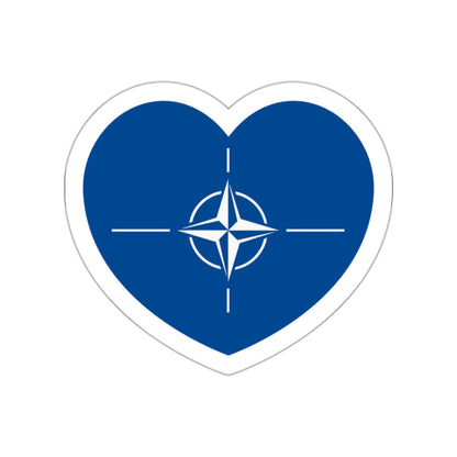 Heart Flag of NATO - STICKER Vinyl Die-Cut Decal-White-The Sticker Space