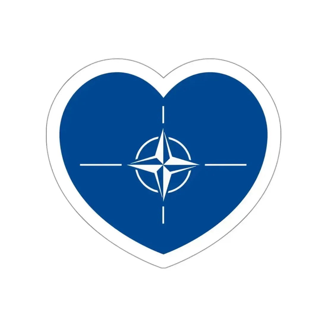 Heart Flag of NATO - STICKER Vinyl Die-Cut Decal White Die-Cut 3 Inch - The Sticker Space