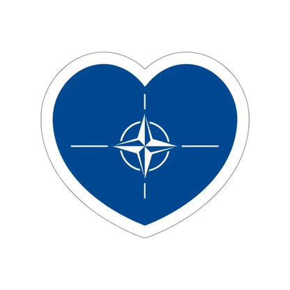 Heart Flag of NATO - STICKER Vinyl Die-Cut Decal White Die-Cut 3 Inch - The Sticker Space