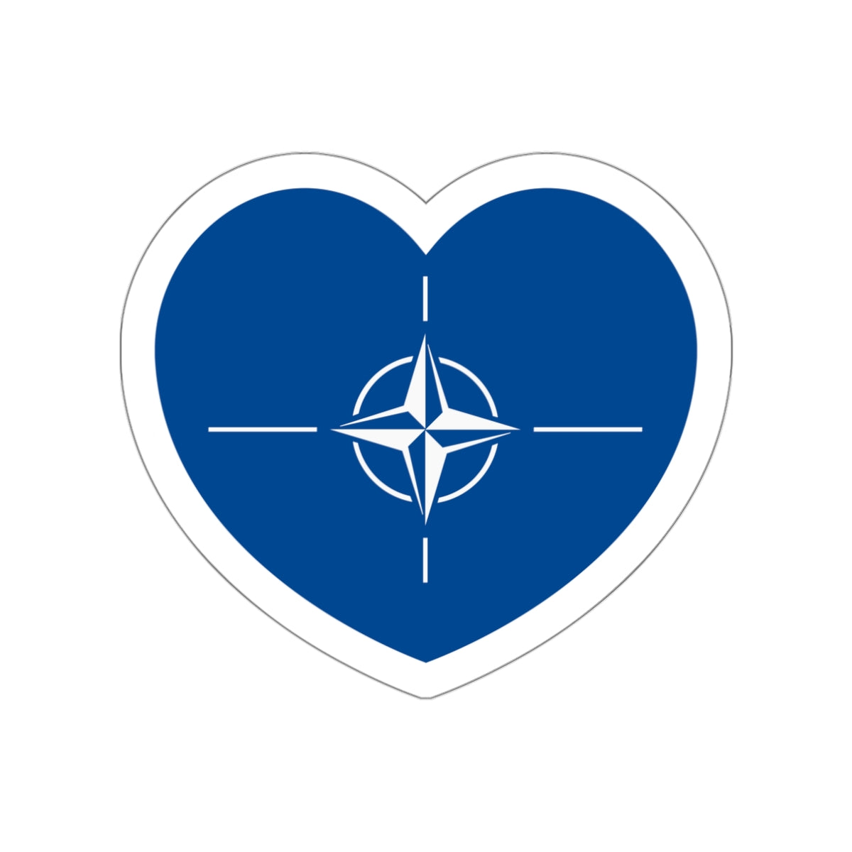 Heart Flag of NATO - STICKER Vinyl Die-Cut Decal-White-The Sticker Space