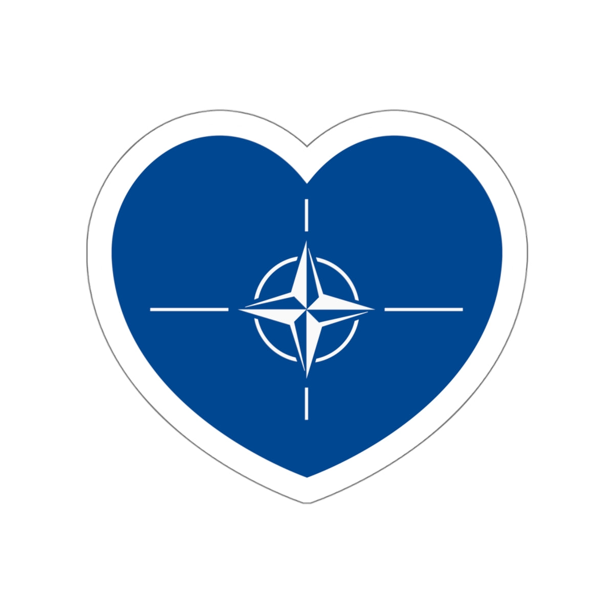 Heart Flag of NATO - STICKER Vinyl Die-Cut Decal-White-The Sticker Space