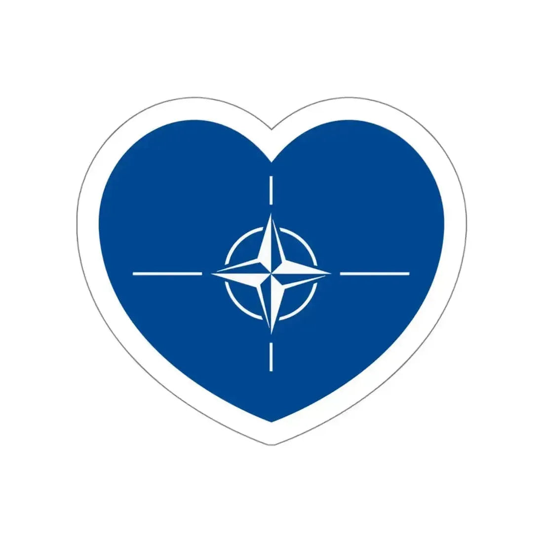 Heart Flag of NATO - STICKER Vinyl Die-Cut Decal White Die-Cut 5 Inch - The Sticker Space