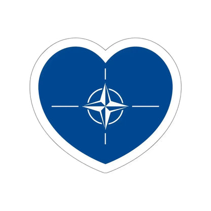 Heart Flag of NATO - STICKER Vinyl Die-Cut Decal White Die-Cut 5 Inch - The Sticker Space