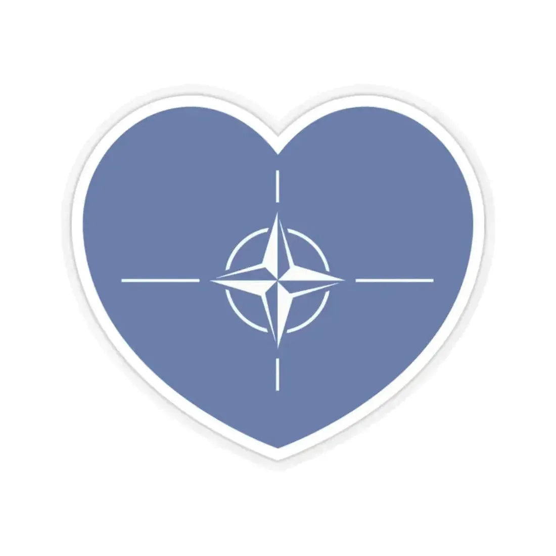 Heart Flag of NATO - STICKER Vinyl Kiss-Cut Decal 2 Inch Transparent - The Sticker Space