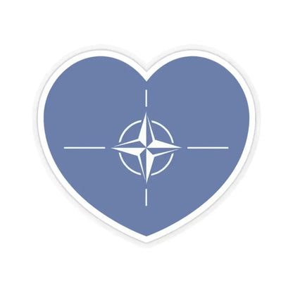 Heart Flag of NATO - STICKER Vinyl Kiss-Cut Decal 2 Inch Transparent - The Sticker Space