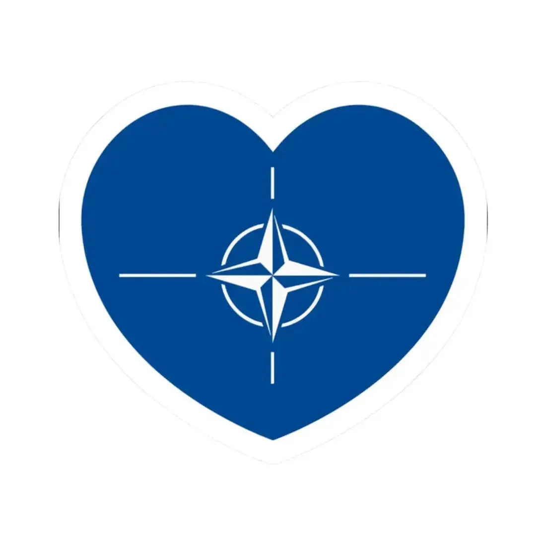 Heart Flag of NATO - STICKER Vinyl Kiss-Cut Decal 2 Inch White - The Sticker Space