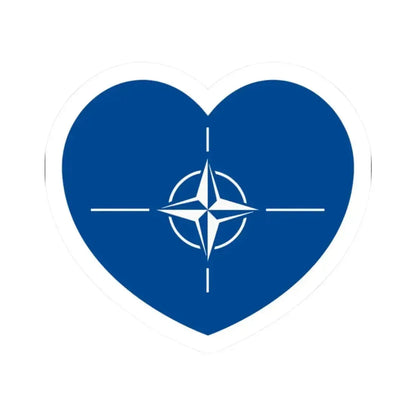 Heart Flag of NATO - STICKER Vinyl Kiss-Cut Decal 2 Inch White - The Sticker Space