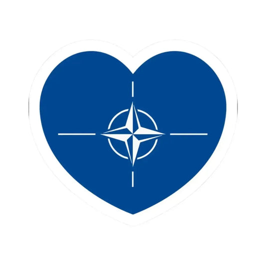 Heart Flag of NATO - STICKER Vinyl Kiss-Cut Decal 2 Inch White - The Sticker Space