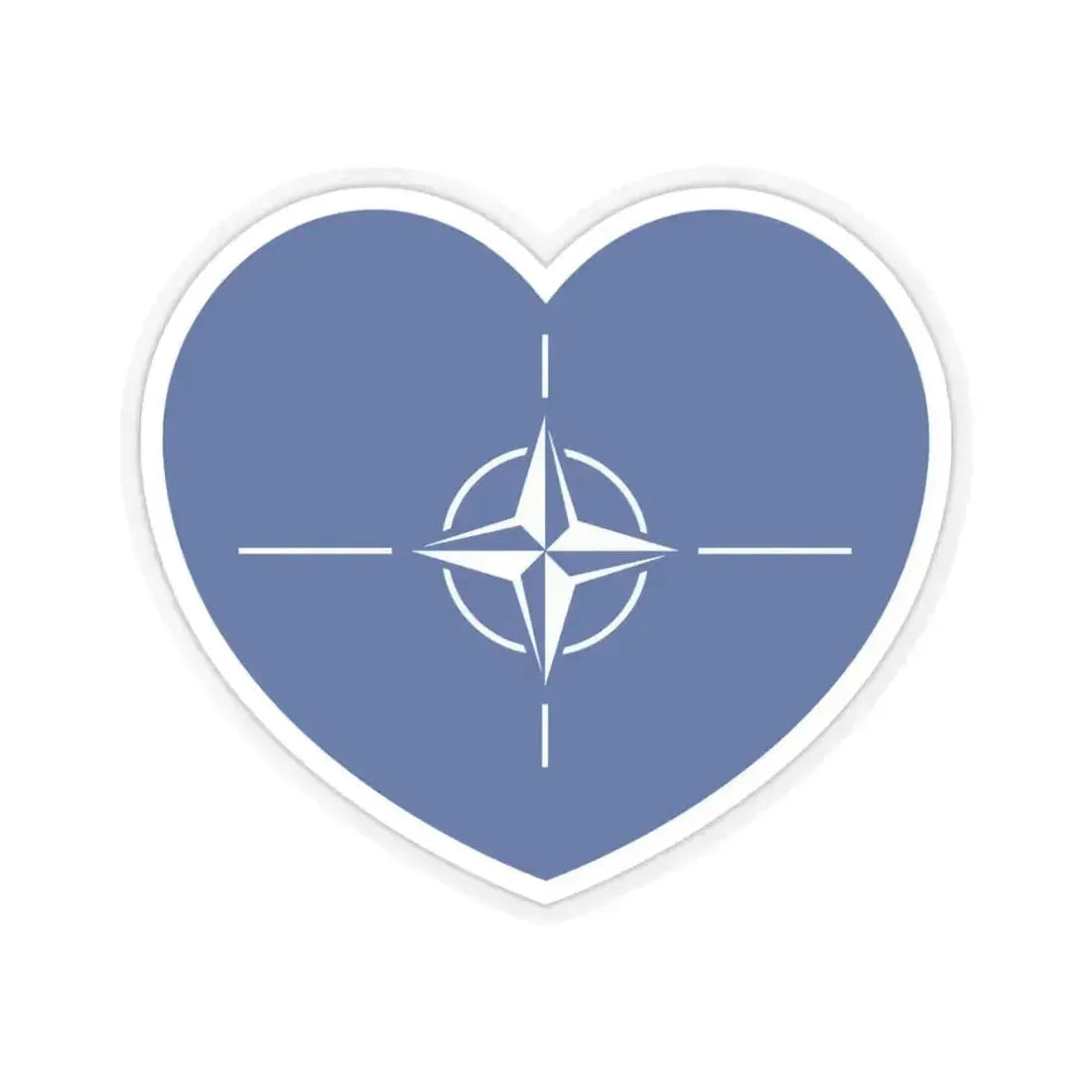 Heart Flag of NATO - STICKER Vinyl Kiss-Cut Decal 3 Inch Transparent - The Sticker Space