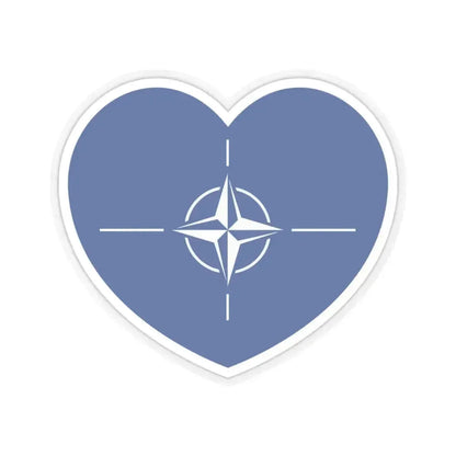 Heart Flag of NATO - STICKER Vinyl Kiss-Cut Decal 3 Inch Transparent - The Sticker Space